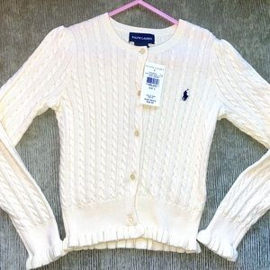 NWT Ralph Lauren girl’s Cardigan. Never worn! Great as a light weight jacket!